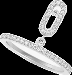 Yellow gold or white gold ring set with laboratory-grown diamonds, 0.3 carat total