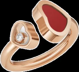 Rose gold ring set with natural certified stones, 0.04 carat total
