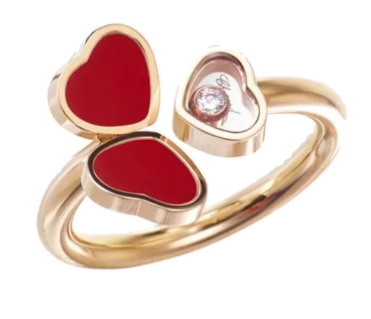 Rose gold ring set with natural certified stones, 0.05 carat total