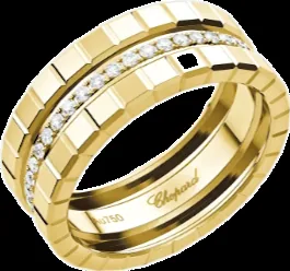 Yellow gold ring set with laboratory-grown diamonds, 0.34 carat total