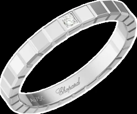 Rose gold or white gold ring set with laboratory-grown diamonds, 0.01 carat total